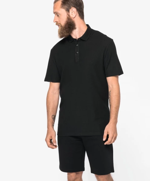 Polo écoresponsable maille gaufrée homme